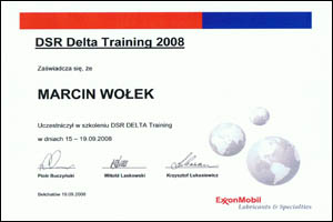 dexol mobil certyfikat  DELTA 2008  MA