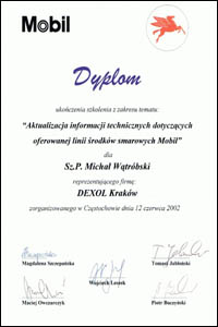 dexol certyfikat TECH 2002 MW