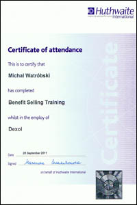 dexol certyfikat mobil 2011 BST MW